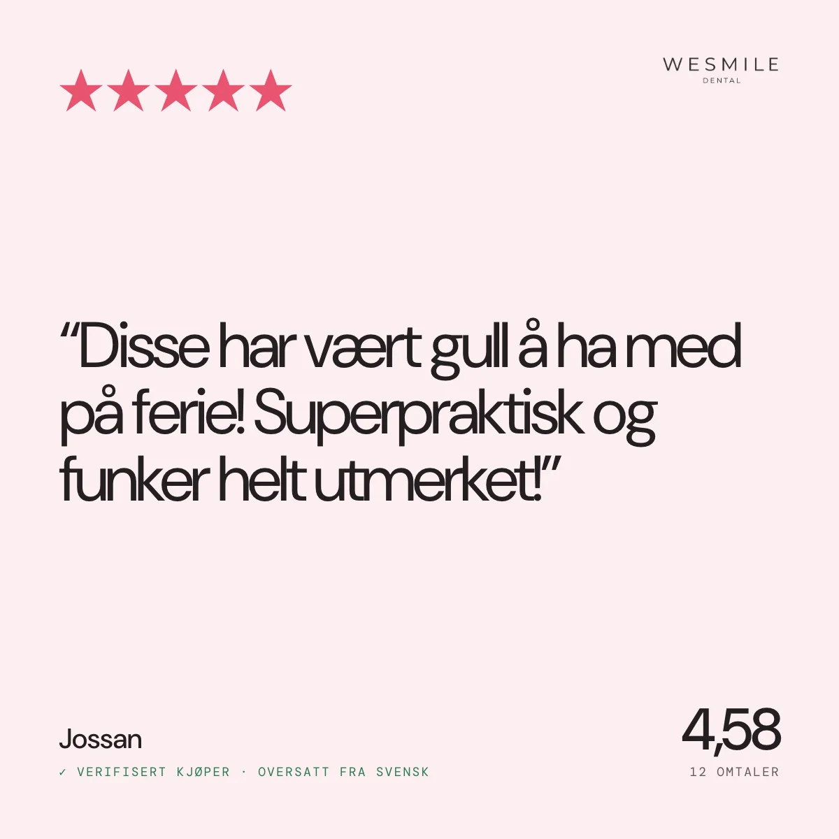 Anmeldelse: gull å ha med på ferie, 4,58 fra 12 anmeldelser